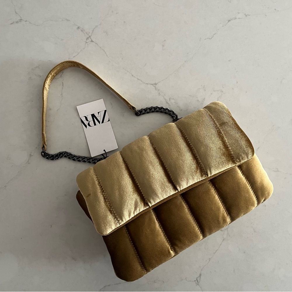 Zara Gold Shoulder Bag